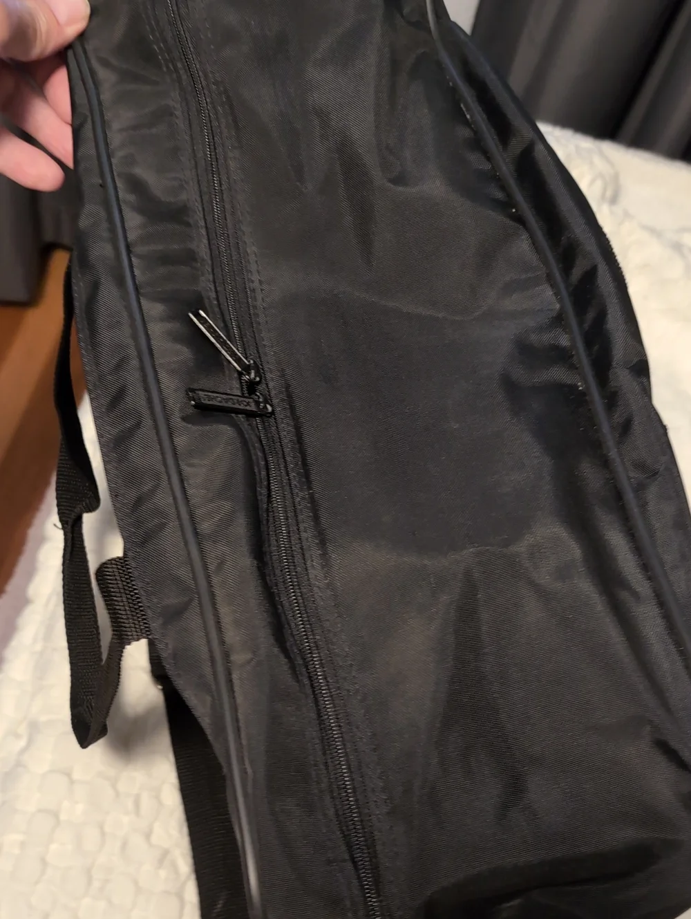 Vintage Jordache Black Nylon Travel Duffel Bag Carry-On Luggage Tag